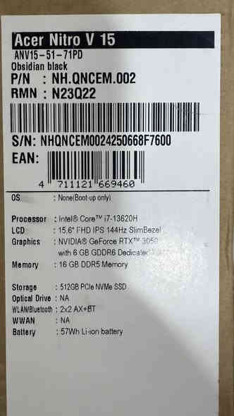 لابتوت acer nitro للبيع 
السلام عليكم 
لابتوب acer nitro للبيع 
المواصفات 
i7 جيل 13 
rtx 3050
ssd 512
ram 16gb 
الحاسبة جدا جدا نظيفة واستعمالها بسيط جدا وموجودة جميع محتوياتها 
السعر 950 الف وبيه مجال علما سعرها فوق المليون و 300 الف
يوجد توصيل 
للتواصل خاص 
او ***********
