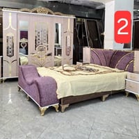 غرفة نوم خشب • تخت 160×200 • خزانة 6 أبواب