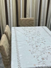 ميز طعام زجاجي • بيجي • ٦ كراسي