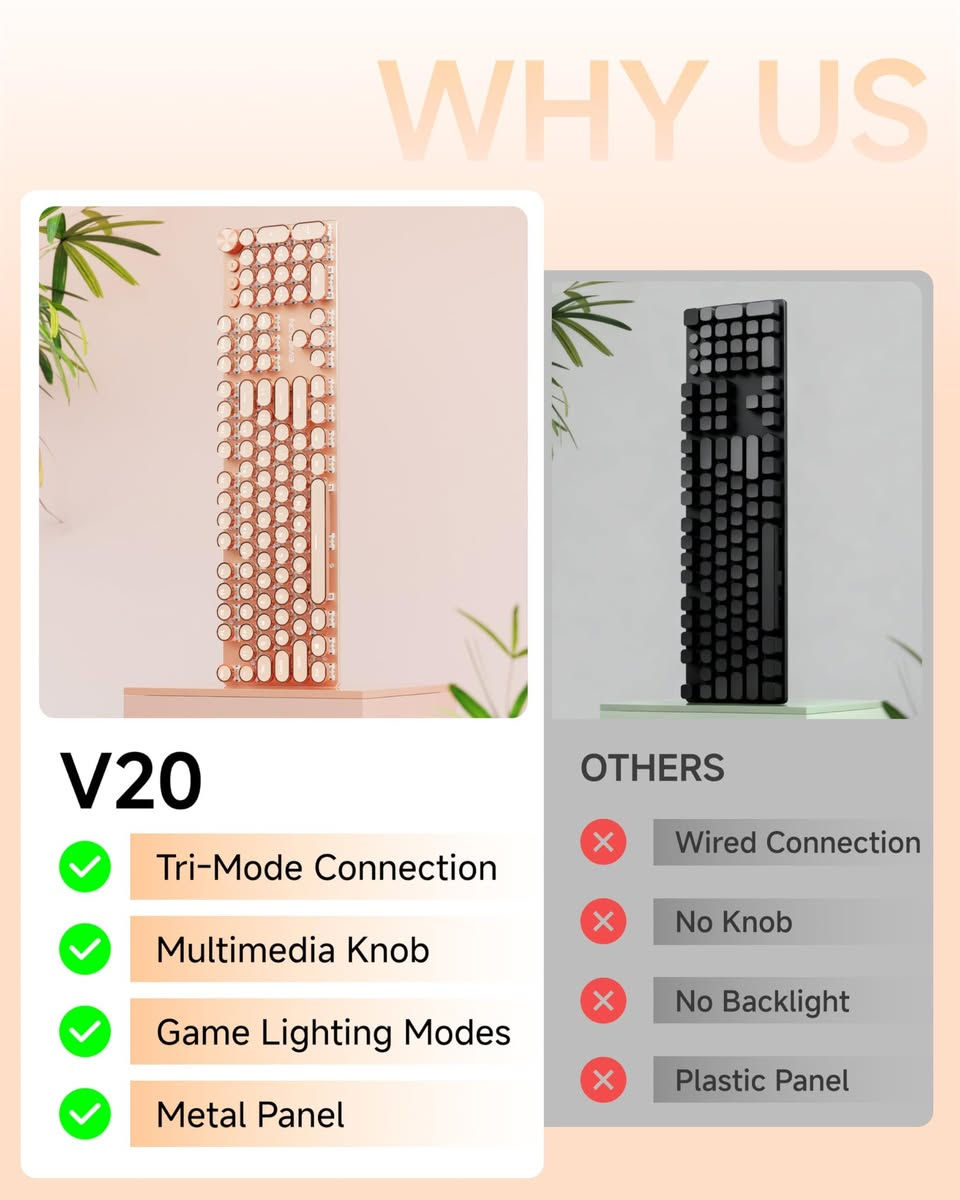 اسم العلامة التجارية SEUNKWANG
الأجهزة المتوافقة اللابتوب، الكمبيوتر، وحدة التحكم في الألعاب، التابلت، الهاتف الذكي
تقنية الاتصال 2.4 جيجاهرتز, USB-C, بلوتوث
وصف لوحة المفاتيح اللعب
الاستخدامات المُوصى بها للمنتج الأعمال, الاستخدام اليومي, اللعب, الوسائط المتعددة, برمجة, تعديل الصور, تعليم, شخصي
مميزات خاصة بإضاءة خلفية
【كيبورد ميكانيكية بنمط آلة كاتبة كلاسيكية】: تحتوي كيبورد الألعاب على مفاتيح ميكانيكية وردية مخصصة تتميز بملمس خطي سلس ومقاومة منخفضة دون الشعور بالارتطام اللمسي. تبدو أغطية المفاتيح الدائرية للكيبورد الميكانيكية البانك وكأنها آلة كاتبة كلاسيكية. تتميز أغطية المفاتيح بملمس غير لامع وملمس مطور وصوت هادئ عند الضغط على الزر برفق مما يمنحك شعورًا مريحًا بالكتابة ولمسة نقر ثابتة.
ثلاثة أوضاع اتصال: توفر لوحة المفاتيح اللاسلكية في 20 للآلة الكاتبة ثلاثة أوضاع اتصال، بلوتوث 5.0، وضع لاسلكي 2.4 جيجاهرتز، ووضع USB C سلكيًا. يدعم توصيل 5 أجهزة في نفس الوقت. اضغط مع الاستمرار على مجموعة مفاتيح FN و1/2/3/4/5 للتبديل بين BT1/BT2/BT3/2.4G/سلكيًا. يمكنك التبديل بين التابلت واللاب توب والهاتف في أي وقت. تلبي أي احتياجات للعمل والألعاب والدراسة.
【تحكم LED للوسائط المتعددة والإضاءة الخلفية】: لوحة مفاتيح ميكانيكية للألعاب مع مقبض وسائط متعددة للتحكم في مستوى الصوت والإضاءة، تحتوي لوحة المفاتيح بإضاءة LED الخلفية هذه على 19 تأثير إضاءة. اضغط على "Fn+1~8" لاختيار أوضاع الإضاءة الخلفية للعبة. 5 مستويات سطوع إضاءة خلفية قابلة للتعديل (Fn+Up/Down) والسرعة (Fn+يسار/يمين). ثلاثة أزرار صوت بجانبها يمكنها ضبط الأغنية السابقة والأغنية التالية والإيقاف المؤقت.
【104 مفتاح بخاصية الاستجابة لضربات مفاتيح متعددة】: تعتمد لوحة مفاتيح الألعاب الميكانيكية هذه على تقنية الاستجابة لضربات مفاتيح متعددة لجميع المفاتيح. عند الضغط على مفاتيح متعددة في نفس الوقت، يمكن للكيبورد بنمط الآلة الكاتبة تحديد كل مفتاح بدقة، وتجنب تعارض المفاتيح والأخطاء. مشكلة اللمس. سواء كانت الكتابة عالية السرعة تعمل أو تستمتع باللعب، يمكنك تجربة إدخال دقيق وسلس.
【توافق واسع مع ماك / ويندوز】: لوحة مفاتيح الآلة الكاتبة في 20 مزودة بثلاثة أوضاع، ثلاثة قنوات بلوتوث، 19 تأثير إضاءة، تصميم مظهر الآلة الكاتبة. مجهزة بخطوط كابل من النوع سي. توفر خطوط النوع سي لكيبورد ألعاب الكمبيوتر نقل أكثر استقرارًا لتقليل وقت الاستجابة والاستجابة بسرعات عالية، لا حاجة إلى برنامج تشغيل أو برنامج، وهي مناسبة لأنظمة ويندوز 7/8/10/XP/Vista لينكس وماك او اس.
【لوحة معدنية وأغطية مفاتيح بانك مطلية بالكهرباء】: لوحة كيبورد الألعاب الآلة الكاتبة مصنوعة من خليط معدني من الألومنيوم عالي الجودة، مع نسيج معدني غير لامع، قوي بما يكفي لحمايتها من الخدوش. تم تصميم أغطية المفاتيح العائمة بعناية باستخدام تقنية الطلاء المعدني، مع ضوء أحادي اللون فريد يجعل الكيبورد الخاص بك يبدو مذهلاً على الفور، ويعزز شعور كيبورد الآلة الكاتبة الكلاسيكية

السعر 40,000 دينار 
يتوفر توصيل لجميع محافظات العراق


**إذا كنت صاحب هذا الإعلان وتريد حذفه لأي سبب، رجاءا أرسل رسالة إلى الدعم الفني**