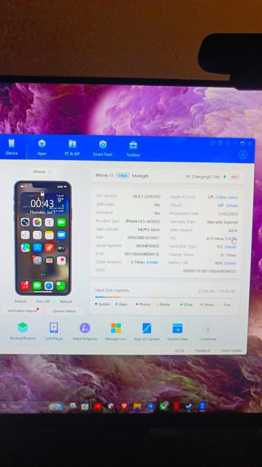 ***********واتساب

جهاز نظافة 100% بطارية 99 ما مستبدلة مشحون 81 مرة الصورة جوة للبرنامج حاسبه كله نورمال 
ما مستبدل بيه اي قطعة 
جهاز فقط مفتوح تخطي 
شبكة موجودة اتصال 911 موجود فرمت حدث كله طبيعي 
فقط مفتوح تخطي لانه نسخة امارات مو شرق اوسط
سعره:350 الف مجالة بسيط
مكاني بغداد الغزاليه او العامري

يرهم مراوس باحدث هم تخطي مبدل بي شي عادي

