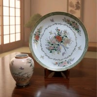 صحن وفازة • انتيك ياباني • نقوش ورسوم