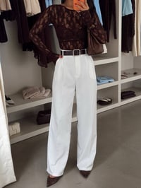بنطلون قماش • أبيض • مقاسات S M L