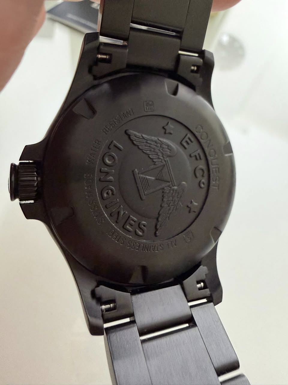 ساعه سويسريه اصليه 100% نوع Longines Conquest V.H.P موديل L3.726.2.56.6 مقاس 42 مم لون اسود كامل PVD حركه كوارتز عاليه الدقه مع التاريخ وسوار ستانلس ستيل اسود حالتها شبه جديده مع كامل المرفقات من العلبه والكفاله وكتيب التعليمات السعر المطلوب 450 دينار للتواصل على الخاص او على الرقم 0785261118


**إذا كنت صاحب هذا الإعلان وتريد حذفه لأي سبب، رجاءا أرسل رسالة إلى الدعم الفني**