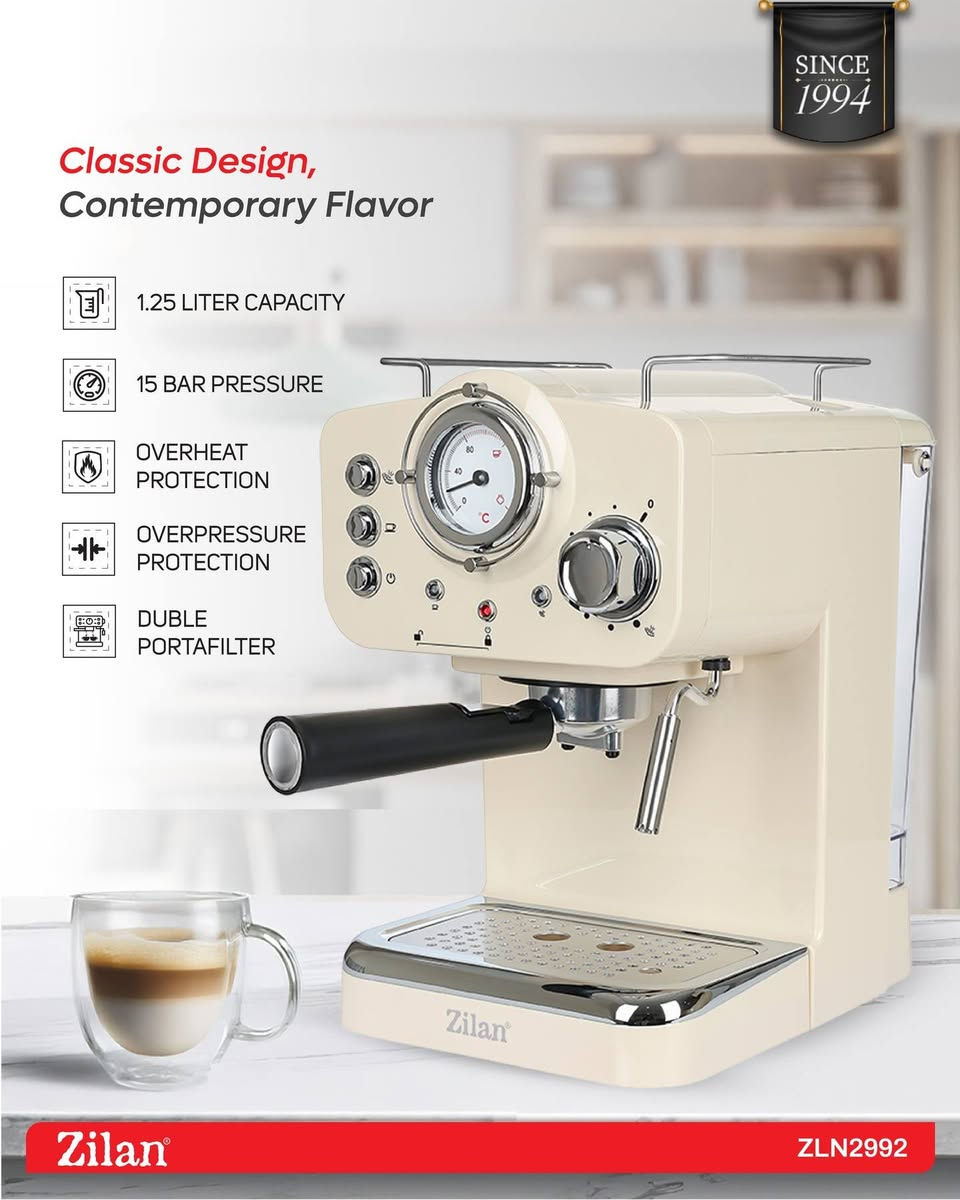 زيلان لون اوفوايت مميز
Zilan ZLN2992 - Espresso Maker
١٥ بار
مستعمل نضيف
ملحقاتها
بورتافلتر + باسكت دبل شوت + ملعقة سوداء
يحق للزبون الفحص قبل الدفع


**إذا كنت صاحب هذا الإعلان وتريد حذفه لأي سبب، رجاءا أرسل رسالة إلى الدعم الفني**