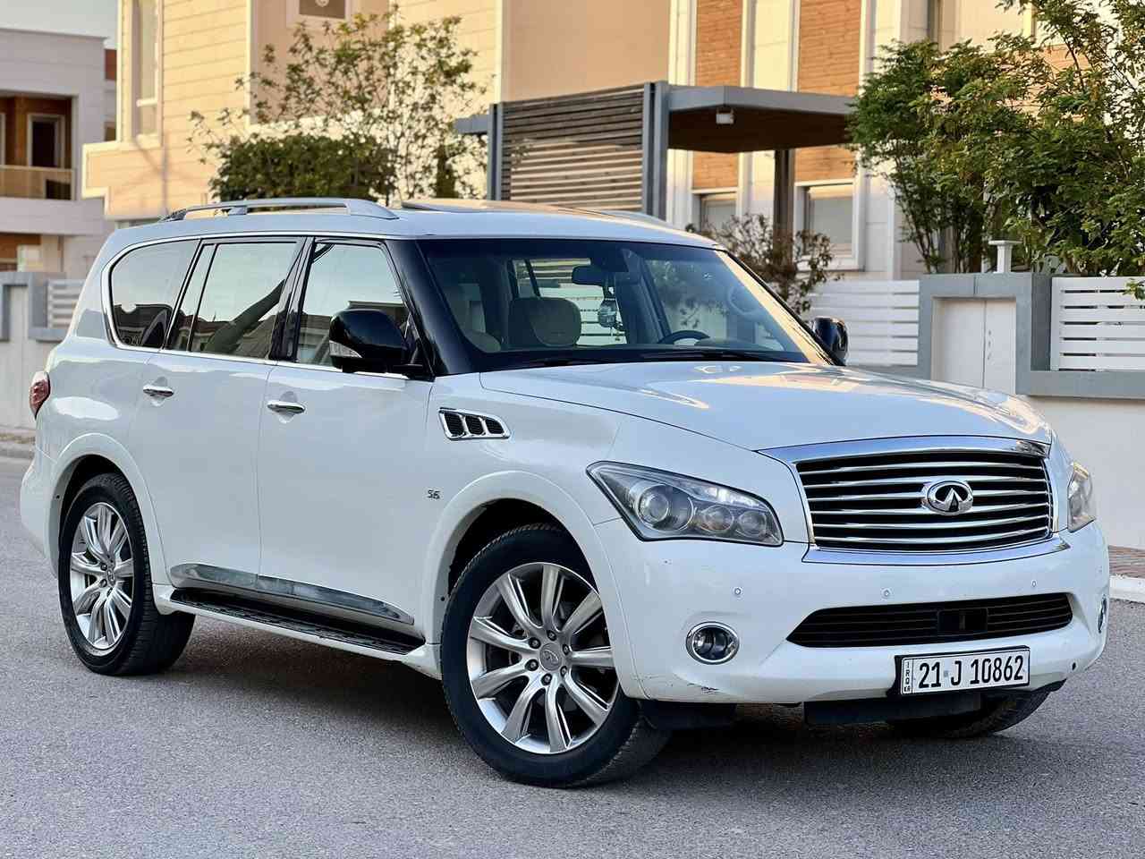 للبيع 
‏INFNITY QX80  
‏‎بلاتينيوم اعلى فئة فول الفول محرك 8 سلندر   
موديل 2014 وكالة سردار كفاله عامة
المواصفات
                                                              
‏‎• مساعد الفرامل 
‏‎• نظام المحافظه على المسارVSC
‏‎• نظام مساعده التسلق
‏‎• نظام مانع انحدار
‏‎• حساسات اماميه 
‏‎• حساسات خلفيه 
‏‎•رادار امامي
‏‎. كامرة 360 درجة 
‏‎•ثلاث شاشات 
‏‎•شاشة كبيرة لمس 
‏‎• حساسات الاطارات
‏‎• نظام مانع الانزلاق
‏‎• نظام نقطعه عمياءblind spot 
‏‎•ثلاث وضعيات قيادة   
‏‎• مثبت السرعه 
‏‎• قفل مركزي للابواب
‏‎• عجله القياده و مقاعد من الجلد 
‏‎• فتحه سقف
‏‎• دخول بواسطه مفتاح ذكي(بصمه)
‏‎• شاشات بظهر المقاعد الاماميه 
‏‎• كشنات كهربائية
‏‎•كشنات تدفأة تبريد
‏‎• مرايا الجانبيه كهربائية 
‏‎•تحكم وضعيات الستيرن كهربائي
‏‎• ثلاجه 
‏‎• تحكمات استيرن فول 
‏‎داخل صاج ملكي 
‏‎تبريد ثلاث قطع
‏‎جنطة كهرباء 
‏‎تشغيل عن بعد
‏‎وهواي بعد بيه مواصفات 
                    
ملاحضات
‏‎سيارة كفالة من الدعامية للدعامية بشرط
‏‎مكفول من صبغ و بارد و تبديل
السيارة رقم سليمانية
سنوية ، وهزة ، جديد لسنة  2030

مكان السيارة ديالى خانقين
رقم صاحب السيارة
***********
