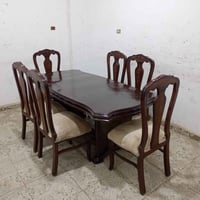 سفرة دمياطي • زان احمر • ٦ كراسي