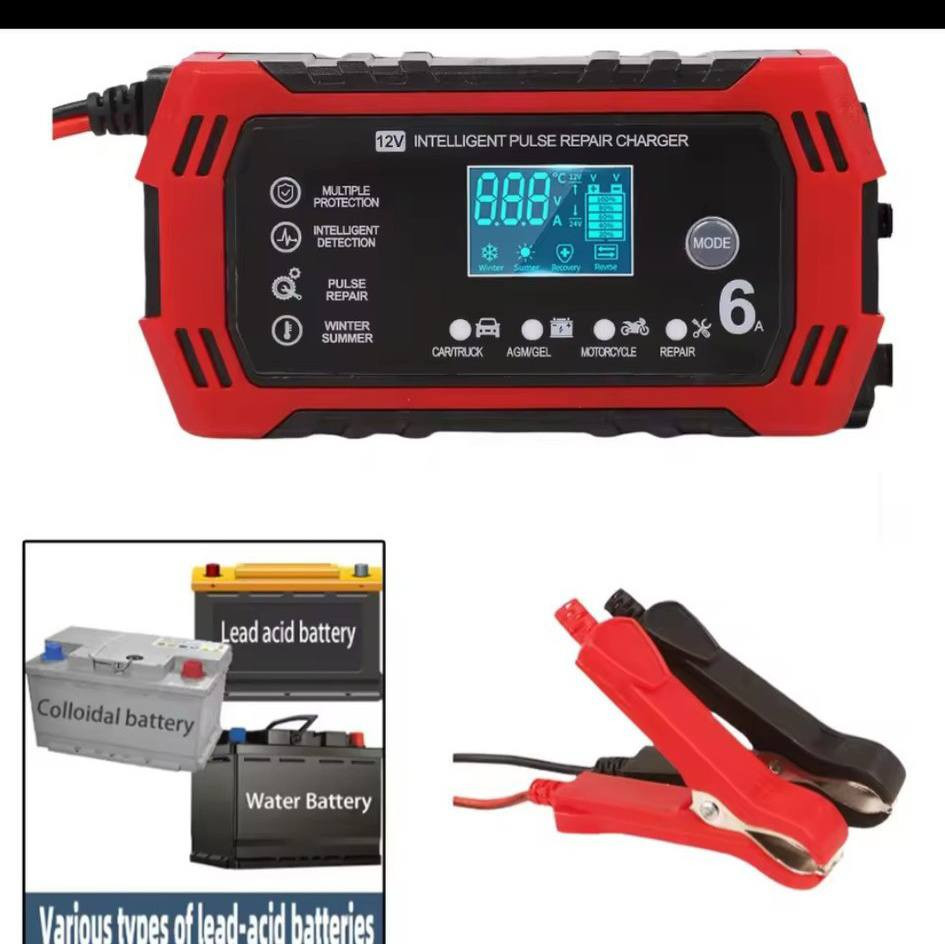 شاحن بطارية السيارة 
الميزات:
شحن فعال: تم تصميم شاحن بطارية السيارة 6A لتسليم الشحن الأمثل لبطاريات 12 فولت، مما يزيد من تأكد من سيارتك أو الشاحنة أو دراجة نارية أو جزازة العشب جاهزة للانطلاق.
شاشة LCD: تتميز بشاشة LCD شفافة، ويوفر الشاحن تحديثًا في الوقت الحقيقي على حالة الشحن والجهد والتيار، مما يجعلها مراقبة عملية الشحن بلمسة نهائية.
توافق متعدد الاستخدامات: هذا الشاحن مناسب لمختلف المركبات والمعدات، بما في ذلك السيارات والشاحنات والدراجات النارية وجزازات العشب والبطاريات البحرية، يوفر حلاً مناسبًا لجميع احتياجات الشحن.
ميزات السلامة: يتميز الشاحن 12 فولت على وظائف حماية السلامة مثل حماية الجهد الزائد وحماية الجهد المنخفض وحماية القطبية العكسية.

سعره 20 الف مع التوصيل 
للاستفسار ***********
او على الخاص
