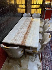ميز طعام • مرمر • ٦ كراسي