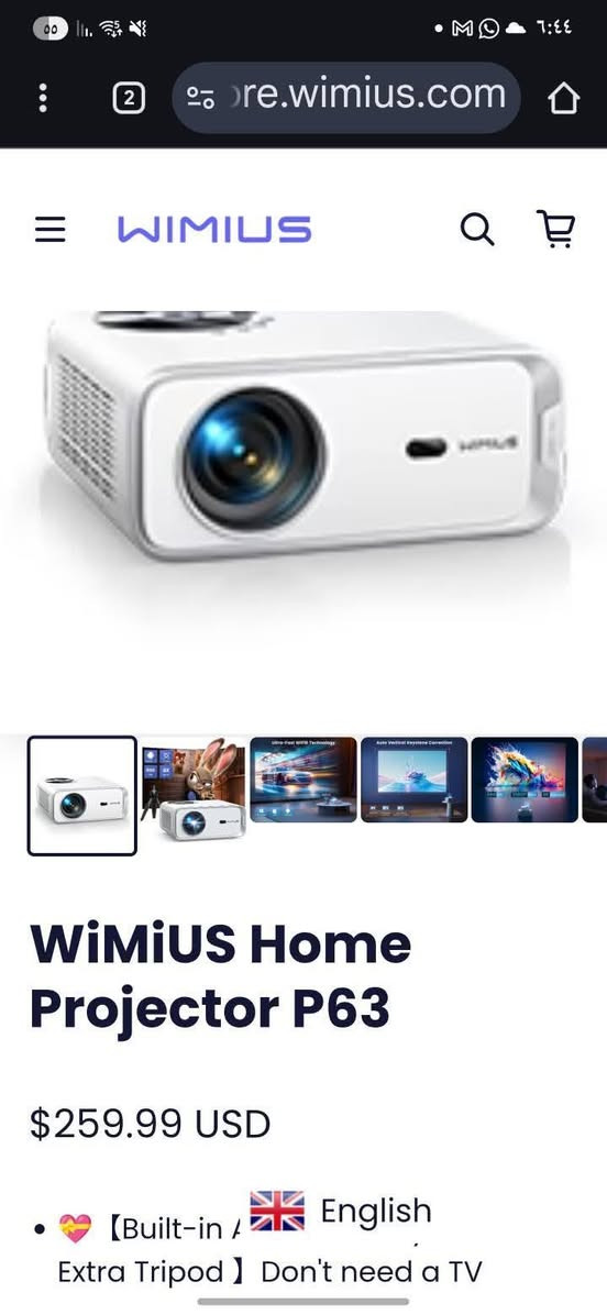 🔥جهاز العرض الداتا شو WiMiUS P63 🔥
🔥 يتميز بدقة أصلية تبلغ 1080 تدعم 4k🔥
مع هدية برنامج مفتوح بدون اشتراك جميع القنوات الرياضية الناقلة للدوري بن سبورت مع جميع القنواة الأفلام والمسلسلات العربية مع مكتبة ضخمة من الأفلام.. 
🚨ونظام Android TV مدمج في نظام سريع وسلس 🚨
📽️ويدعم تقنيات الاتصال الحديثة مثل Wi-Fi 6📽️
 و Bluetooth 5.2. 📲🎬 🥰ضمان فحص واستبدال 🥰
المواصفات الرئيسية :-
يتميز جهاز العرض WiMiUS P63 بمجموعة من الميزات المتكاملة والمفيدة للاستخدام المنزلي وفي المدارس والمعاهد والجامعات .

🔴 الدقة والسطوع: دقة أصلية تبلغ 1920 × 1080 بكسل، ويدعم إدخال إشارة 4K. يبلغ سطوعه حوالي 750 لومن ANSI (أو 650 ANSI حسب بعض المصادر). 28000 لومنز 
🔴 نظام التشغيل: مزود بنظام Android TV مدمج، مما يتيح الوصول المباشر إلى أكثر من 7000 تطبيق، بما في ذلك Netflix و Prime Video و Disney+ وغيرها، دون الحاجة إلى أجهزة بث خارجية.
🔴 الميزات الذكية: يشتمل على تركيز كهربائي مبتكر (Electric Focus) لتوضيح الصورة في ثوانٍ قليلة عبر جهاز التحكم عن بعد، وتصحيح انحراف رباعي النقاط (4-point keystone correction) لتعديل زوايا الصورة بسهولة. تعديل الزوايا تلقائي يحتوي على كامرة أمامية. 
🔴 الاتصال: يدعم أحدث تقنيات Wi-Fi 6 و Bluetooth 5.2 لنقل بيانات أسرع وأكثر استقرارًا، وربط مع جميع الأجهزة والاصدارات بدون تقطيع أو تأخير .. 
🔴 ويتضمن منافذ HDMI مزدوجة، ومنافذ USB مزدوجة، ومنفذ AV، ومقبس سماعة رأس.
🔴 الصوت: يحتوي على مكبري صوت مدمجين بقوة 10 واط. استريو صوت عالي ونقي . 

🔴 عمر المصباح: تستخدم تقنية إضاءة LED، بعمر افتراضي يصل إلى 30,000 ساعة. 
🔴 يغطي مساحة عرض ٧ متر مع خاصية التكبير والتصغير ، 
🔴 فوكس تحكم عن طريق الازرار الموجودة في أعلى الجهاز او عن طريق الرمونت كونترول  اوتو كيستون لتصحيح انحراف الزوايا . 
🔴 ذاكرة داخلية 32 كيكا والعشوائية 1 كيكا نظام سلس سريع التحكم والتنقل بين البرامج . 
🔴 الربط مع الهاتف الاندرويد والايفون لاسلكي بدون انترنت 
عن طريق خاصية المشاركة الاسلكية المثبتة ولا تحتاج إلى تثبيت .
🔴 تبريد مزدوج الجوانب يعطي انسيابية في تبريد عالي التوزيع 
لمشاهدة الأفلام بدون توقف . مع خاصية تنقية الغبار لتقليل من حدوث بقع سوداء . عدة تنظيف ملحق مع الجهاز.
🔴 المحتويات ستاند منضدي كيبلات ورمونت وكتلوك وعدة تنظيف . 
🔴 الجهاز جديد استيرادنا الخاص سعر الجهاز على الخاص يوجد جملة ومفرد 
وفرناه لكم  عرض لمتابعينا 
هدية مع الجهاز تنصيب مكتبة افلام وقنوات سنة كاملة
تنصيب سينمانا.
نعتذر عن كتابة الأسعار وذلك للحفاظ على تفاعل المنشور
السعر ١٢٠ الف. 
توجد اسعار جملة ايظا 
للحجز والاستفسار مراسلة الصفحة ✔️
توصيل بغداد ومحافظات 5 الف 🚗
واتساب 
*********** 
يسعدنا انظمامك إلى عائلة wimus والاستمتاع بمشاهدة سينمائية 😍#داتاشوسمارت
#داتاشو #بروجكتر #عارض_سينمائي #داتاشو#بروجكتر #بروجكتر #عارض_سينمائي #داتاشو #بروجكتر #عارض_سينمائي #داتاشو
