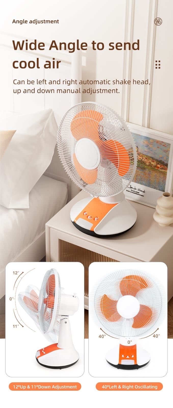 مروحه ١٢ انج منضديه  كهرباء و شحن ٤ ساعات تبقى تشتغل من تنطفي الكهرباء تفيدكم وايضا تحتوي عل لايت للانارة عند انطفاء الكهرباء تكدر تشغله ومتوفرة بلونين ازرق وبرتقالي والكمية محدودة سارع بالشراء قبل نفاذ الكميه 