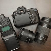 كانون D60 • عدسات ١٨-٥٥ ٧٥-٣٠٠ • فلاش ٦٨٠