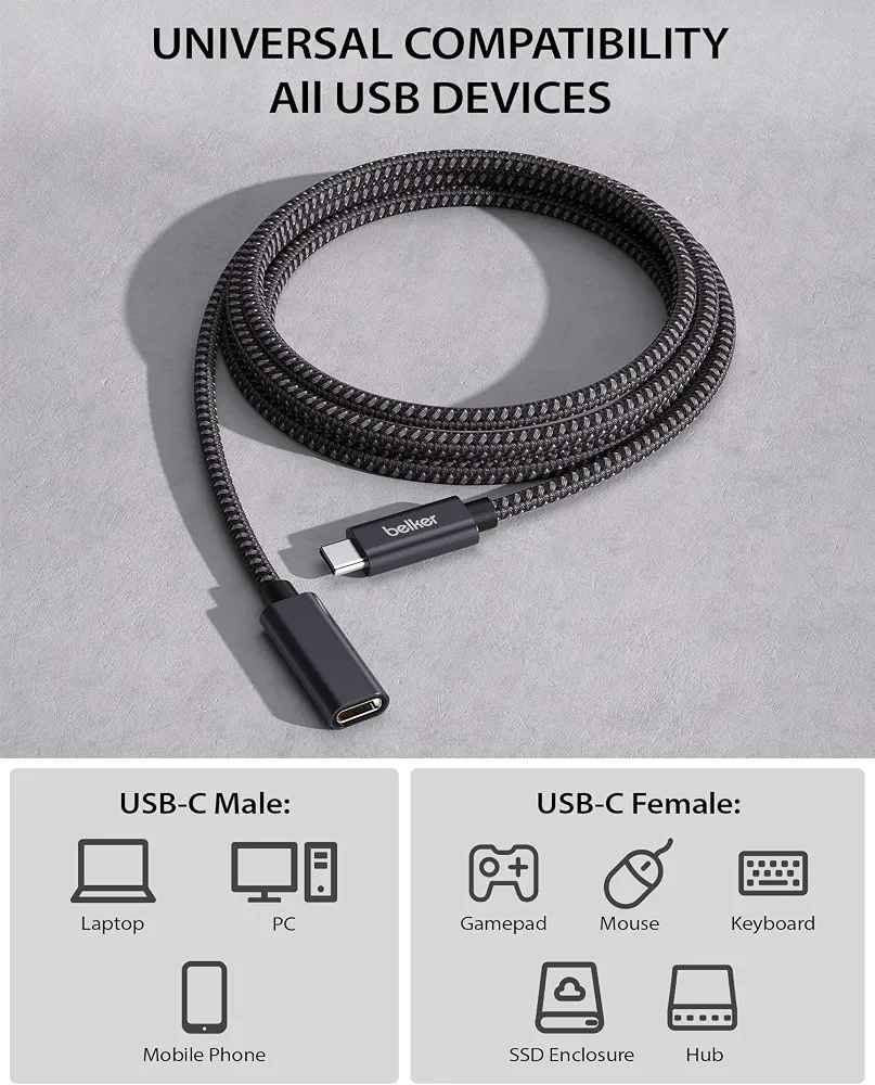 English  |  کوردی  |  عربي 

اسم المنتج: تطوالة Type-C من ذكر إلى أنثى، USB 3.2 Gen 1 للشحن/المزامنة/الصوت
العلامة التجارية: Belker
اللون: كما هو موضح في الصور 
العدد: 1
الحالة: جديد
السعر: 12 الف دينار

متوفر توصيل لكل أنحاء العراق 🚕🚀🌀

⛔ مواصفات المنتج:-

شحن فائق السرعة ونقل بيانات عالي السرعة: يوفر كابل التمديد الجزئي USB 3.2 Gen 1 Type C شحنًا سريعًا ونقلًا سلسًا للبيانات (بحد أقصى 140 وات). تصل سرعة نقل البيانات إلى 5 جيجابت في الثانية. 

2. يدعم نقل الفيديو والصوت بدقة 4K فائقة الوضوح بمعدل 60 هرتز: يدعم نقل إشارة فيديو بدقة تصل إلى 4K بمعدل 60 هرتز للتوصيل بين جهاز MacBook الخاص بك وشاشة عرض أخرى مزودة بمنفذ USB-C. ملاحظة: يرجى التأكد من أن منفذي USB-C في كل من جهاز الكمبيوتر المحمول وشاشة العرض يدعمان وظيفة إدخال وإخراج الفيديو.

3. اتصال قوي ومتين: يوفر اتصالًا قويًا ومتينًا يثبت بإحكام في منفذ USB-C لمنع سقوط الكابل أثناء الشحن.

 ٤. توافق فائق: يعمل بكفاءة تامة مع أجهزة MacBook Pro 2016/2017، وNintendo Switch، وموزع USB-C، وGoogle Chromebook Pixel، وHuawei Matebook، وDell XPS 13/15، وLG G7 ThinQ V30 V20 G5 G6، وNexus 5X 6P، وNokia N1 Tablet، وLumia 950 950XL، وGalaxy S8/S8+، وSamsung Note 8، وHuawei P9/P10، وMate 10، وPixel 2/2XL، وPixel 3/3XL، وiPad Pro 2018 الجديد، وغيرها من الأجهزة القادمة المزودة بمنفذ USB-C. يرجى ملاحظة أنه لا يعمل مع محول الوسائط المتعددة من Apple (إذا لم تكن متأكدًا من توافقه مع جهازك، تواصل معنا).

٥. طول مثالي 1.8 متر، مصنوع من النايلون المنسوج المتين.
----------------------------------------------------------

ناوی بەرهەم: جۆری C کێبڵی درێژکراوەی نێر بۆ مێ، USB 3.2 Gen 1 بۆ شەحنکردنەوە/هاوکاتکردن/دەنگ
 مارکە: بێلکەر
 ڕەنگ: وەک لە وێنەکاندا دیارە
 بڕی: 1
 مەرج: نوێ
 نرخ: 12 هەزار دینار

 گەیاندن لە سەرتاسەری عێراق بەردەستە 🚕🚀🌀

 ⛔ تایبەتمەندییەکانی بەرهەم:

 1. بارگاویکردنەوەی خێرا و گواستنەوەی زانیاری خێرا: ئەم کێبڵە درێژکراوەی USB 3.2 Gen 1 Type-C بارگاویکردنەوەی خێرا و گواستنەوەی زانیاری بێ کێشە (تا 140W) دابین دەکات.  خێرایی گواستنەوەی زانیاری دەگاتە 5Gbps.

 2. پشتگیری لە گواستنەوەی ڤیدیۆ و دەنگی 4K Ultra HD 60Hz دەکات: پشتگیری لە گواستنەوەی سیگناڵی ڤیدیۆ دەکات بە ڕوونی تا 4K لە 60Hz بۆ بەستنەوەی ماکبۆکەکەت بە شاشەیەکی ترەوە بە دەرچەی USB-C.  تێبینی: تکایە دڵنیابە کە هەردوو دەرچەی USB-C لەسەر لاپتۆپەکەت و شاشەکەت پشتگیری لە هاتنە ژوورەوە و دەرچوونی ڤیدیۆ دەکەن.

  3. پەیوەندی بەهێز و بەهێز: پەیوەندییەکی بەهێز و بەهێز دابین دەکات کە بە شێوەیەکی پارێزراو بە دەرچەی USB-C دەبەسترێتەوە، ڕێگری دەکات لە کەوتنە دەرەوەی کێبڵەکە لەکاتی شەحنکردنەوەدا.

 4. گونجانێکی سەرووتر: بە شێوەیەکی بێ کێشە کاردەکات لەگەڵ ماکبۆک پرۆ 2016/2017، نینتێندۆ سویچ، USB-C Hub، گووگڵ کرۆمبۆک پیکسڵ، هواوی ماتبووک، Dell XPS 13/15، LG G7 ThinQ V30 V20 G5 G6، Nexus 5X 6P، تابلێتی نۆکیا N1، Lumia 950  950XL، Galaxy S8/S8+، Samsung Note 8، Huawei P9/P10، Mate 10، Pixel 2/2XL، Pixel 3/3XL، ئایپاد پرۆ نوێی 2018، و ئامێرەکانی دیکەی داهاتوو کە دەرچەی USB-C یان هەیە.   تکایە ئاگاداربە کە لەگەڵ ئەداپتەری مالتیمیدیای ئەپڵدا ناگونجێت (ئەگەر دڵنیا نیت لە گونجان لەگەڵ ئامێرەکەت، تکایە پەیوەندیمان پێوە بکە).

 5. درێژی ئایدیاڵ 1.8 مەتر، لە نایلۆنی تواوەی بەهێز دروستکراوە.

 Product Name: Type-C Male to Female Extension Cable, USB 3.2 Gen 1 for Charging/Syncing/Audio
Brand: Belker
Color: As shown in the pictures
Quantity: 1
Condition: New
Price: 12,000 IQD

Delivery available throughout Iraq 🚕🚀🌀

⛔ Product Specifications:

1. Super-Fast Charging & High-Speed ​​Data Transfer: This USB 3.2 Gen 1 Type-C extension cable provides fast charging and seamless data transfer (up to 140W). Data transfer speeds reach up to 5Gbps.

2. Supports 4K Ultra HD 60Hz Video & Audio Transmission: Supports video signal transmission at up to 4K resolution at 60Hz for connecting your MacBook to another display with a USB-C port. Note: Please ensure that both USB-C ports on your laptop and display support video input and output.

 3. Strong and Sturdy Connection: Provides a strong and durable connection that securely fastens to the USB-C port, preventing the cable from falling out during charging.

4. Superior Compatibility: Works seamlessly with MacBook Pro 2016/2017, Nintendo Switch, USB-C Hub, Google Chromebook Pixel, Huawei Matebook, Dell XPS 13/15, LG G7 ThinQ V30 V20 G5 G6, Nexus 5X 6P, Nokia N1 Tablet, Lumia 950 950XL, Galaxy S8/S8+, Samsung Note 8, Huawei P9/P10, Mate 10, Pixel 2/2XL, Pixel 3/3XL, the new iPad Pro 2018, and other upcoming devices with a USB-C port.  Please note that it is not compatible with Apple's multimedia adapter (if you are unsure of compatibility with your device, please contact us).

5. Ideal length of 1.8 meters, made of durable woven nylon.

----------------------------------------------------------------------- بغداد, العراق


**إذا كنت صاحب هذا الإعلان وتريد حذفه لأي سبب، رجاءا أرسل رسالة إلى الدعم الفني**