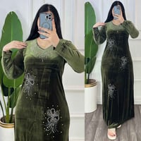 دشداشة تركية • قماش مخمل ليكرا • مقاسات XL XXL XXXL