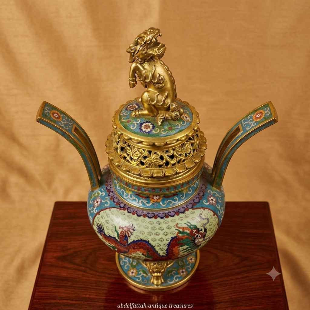 زوج مباخر أنتيك "كلوازونيه" ملكي نادر جداً بحجم ضخم ٨٠ سم (طراز عهد الإمبراطور تشينغ لونغ) 👑
​
لهواة التميز والفخامة والأنتيكات المتحفية والنادرة، "زوج مباخر كلوازونيه (Cloisonné) ملكي" من البرونز المشغول يدوياً بالكامل والمطلي بالمينا السلكية الملونة بدقة متناهية لا تُصدق.

• الحجم ضخم ومميز جداً، الارتفاع 80 سم . حجم ضخم للمداخل الكبيرة والفلل و القصور 👌🏽

• مزينة برسومات التنين الإمبراطوري الصيني الشهير مع نقوش وزهور الأوركيد التقليدية الملونة بدقة فائقة.

• الأغطية مفرغة ومزينة بتمثال أسد "فو" الأسطوري (الحارس) المطلي بالذهب (Ormolu/Gilt bronze) مع مقابض جانبية شاهقة ومزخرفة.

• القطع تحمل الختم الإمبراطوري الأربع حروف الأسفل بقاعدة المبخرة المطابق لفترة الإمبراطور تشينغ لونغ (Qianlong Mark).

• الحالة ممتازة جداً (Mint Condition)، المينا سليمة تماماً والألوان زاهية كأنها صُنعت بالأمس، ولا يوجد أي عيوب أو ترميم. القاهرة, مصر


**إذا كنت صاحب هذا الإعلان وتريد حذفه لأي سبب، رجاءا أرسل رسالة إلى الدعم الفني**
