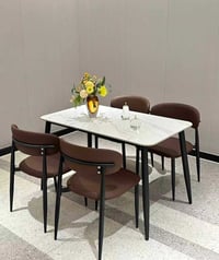 سطح مرمر بورسلين • ارجل حديد • كشنات جلد