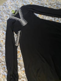 فستان سواد • قماشة جرجيت • مقاس ٤٤/٤٨