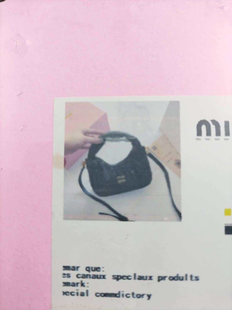 حقيبة ماركه ميو ميو بعدهي كبس شركة السعر 35 مع التوصيل


**إذا كنت صاحب هذا الإعلان وتريد حذفه لأي سبب، رجاءا أرسل رسالة إلى الدعم الفني**