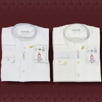 دشداشة أبيض • قطن ياباني ١٠٠٪ • مقاسات ٥٦-٦٢