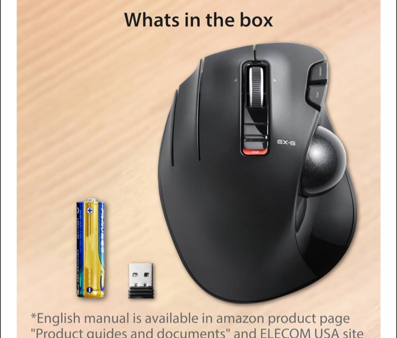 ماوس اي اكس-جي لكرة التتبع من اليكوم، لاسلكي USB 2.4 جيجاهرتز، مريح، تحكم في الابهام، كرة دوارة تتبع، 6 ازرار قابلة للبرمجة، تمرير مائل  /واتساب. ***********
