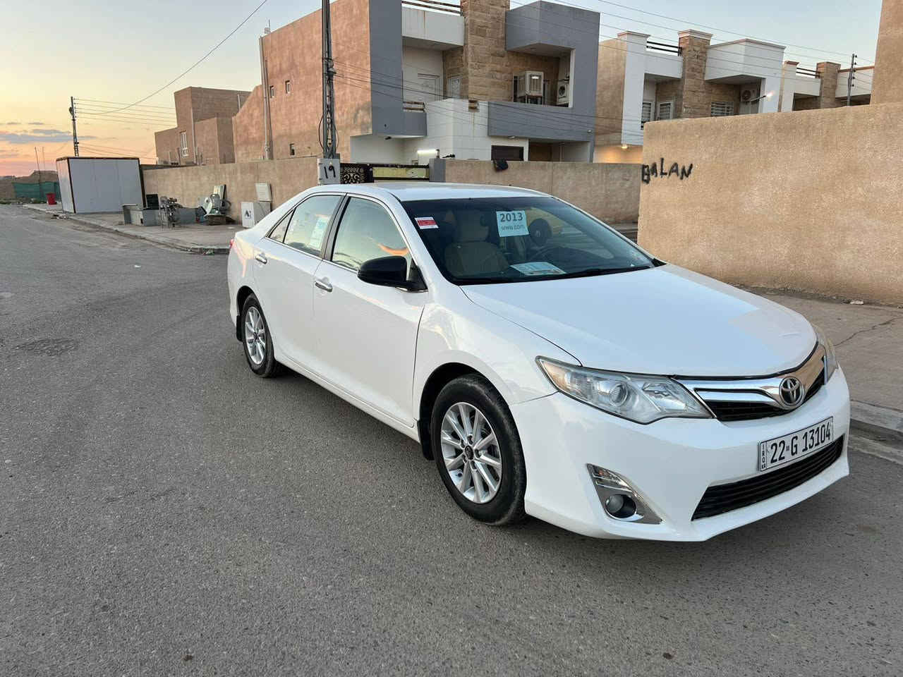 كامري 2013 خليجي 
سنوية وهزة جديدة 
كير محرك 
تايرات 
تبريد ثلج 
بدون صبغ 
بيها بس البنيد وجاملغ مفتوح بدون صبغ 
السعر 133 مكاني تكريت 
***********
