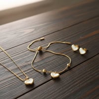 سيت القلب الأبيض • قلادة سوار تراچي • كوالتي أصلي