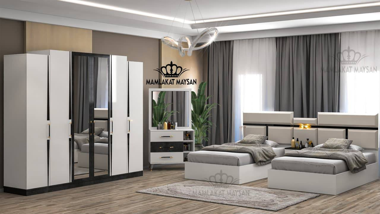 غرفة نوم  ابواب 5 قطع شبابية  معمل اصلي درجة اولى 📢
نفس الصورة بالضبط 💯
سكك ثلاث مراحل
نرماده هايدروليك
قياس الكنتور 220سم✅
سرير عدد2 قياس90*200✅
كومدي عدد1..قياس 45سم✅
ميز تواليت... قياس 80سم✅
متوفرة بالوان وموديلات مختلفه
شدونقل داخل بغداد مجاني 
السعر 625للحجز واتساب
***********
