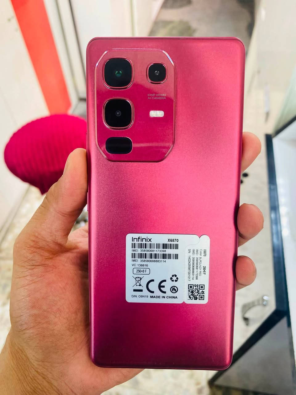 انفنكس نوت            50s 5g
ذاكره 256 عشوائيه 8+8 يعني 16 جهاز مصفح  نضافه 100ب100 لون مميز ( سماكي ) 

ببجي يفعل 90 فريم ملحقاته كاملات وبي ضمان فحص يوم كامل معالج 7300 Ultimate سعر 315 نهائي

مكاني كربلاء حي العامل سوق الاخير 

***********
