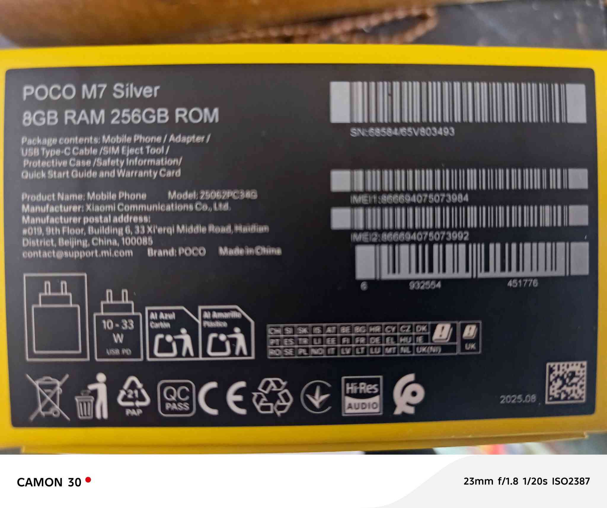 السلام عليكم
موبايل شاومي 
بوكو ام سفن M7
ذاكرة 256
رام 8
بطاريته 6200ملي ام
نضافته 100/100
ملحقاته غير مستخدمه
السعر قفل((170)) 
العنوان بصره قبله شارع السوق الكبير
هاتف ***********
***********
