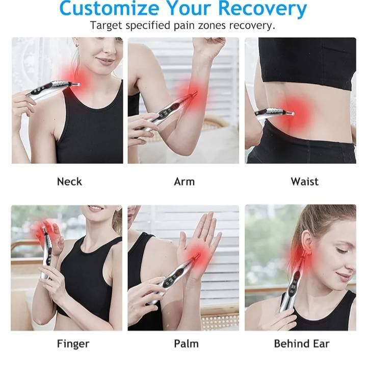 قلم تدليك بالوخز بالإبر إلكتروني
🔷يُعرف أيضًا بقلم تدليك طاقة الميريديان. 
🔷يمكن استخدامه على الرقبة، الكتفين، الظهر، الخصر، والقدمين للمساعدة في استرخاء العضلات وتحسين الدورة الدموية. 
♦️يأتي الجهاز مع رأس تدليك واحد (مؤشر في الصورة)
متوفر بسعر 10 الف 
متوفر توصيل الى جميع محافظات العراق 5 الف 
🔷للحجز خاص ماسنجر او واتساب
🔷رقم الواتساب ***********
