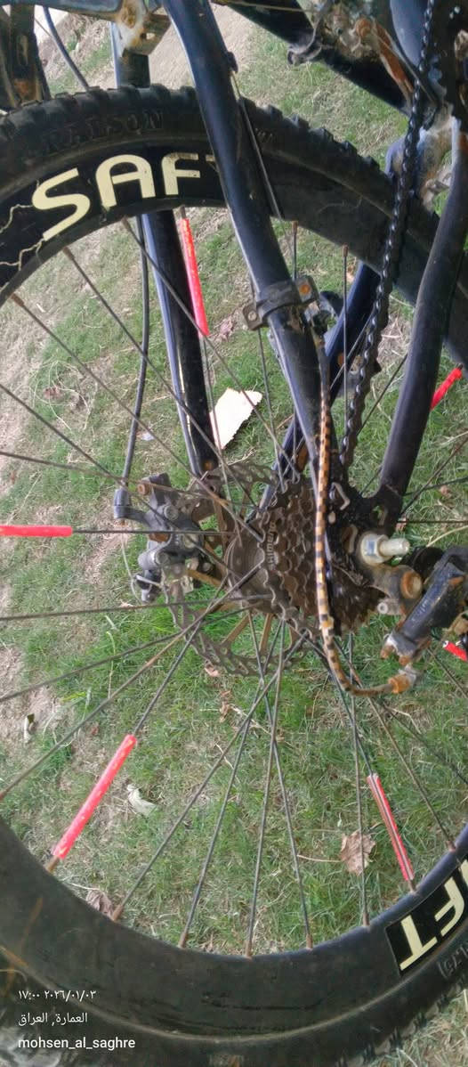 للبيع: بايسكل جبلي (ياباني) SAFT – حجم 26 إنج
مواصفات 

حجم 26

إطار قوي ومتين 26 إنج

هيكل معدني أسود أنيق

عجلتين مع كفرات بحالة جيدة (مضاد للانزلاق)

فرامل أمامية

ممتاز للطرقات والسوق والتمشية

مستخدم بحالة نظيفة وجاهز للركوب فوراً

نضيف كلشي شغال

السعر 115 وبي مجال قليل 

متوفر واتساب فقط 

***********
