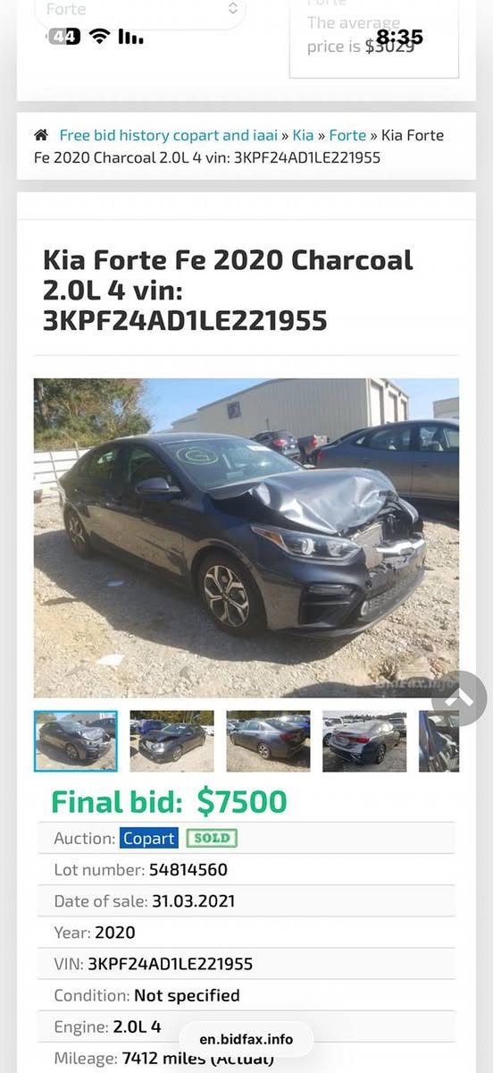 السلام عليكم
كيا فورتي موديل 2020 
أمريكي ماشية  90 mil  قابل للزيادة
بيه منظومة غاز وشغاله سعرها 3$
رقم اربيل سنوية مساقطه ، تحويل أو وكالة مضمون 
مواصفات نص فول ( شاشة ، تحكمات استيرن ، 3 أنظمة قيادة ، رادارات أمامي وجانبي ، تحديد مسار ، مثبت سرعه ...الخ )
حادثها فقط بنيد وامبدل ، صور الحادث بالمنشور 
عنوانه كربلاء 
السعر 123$ مجال قليل

***********
