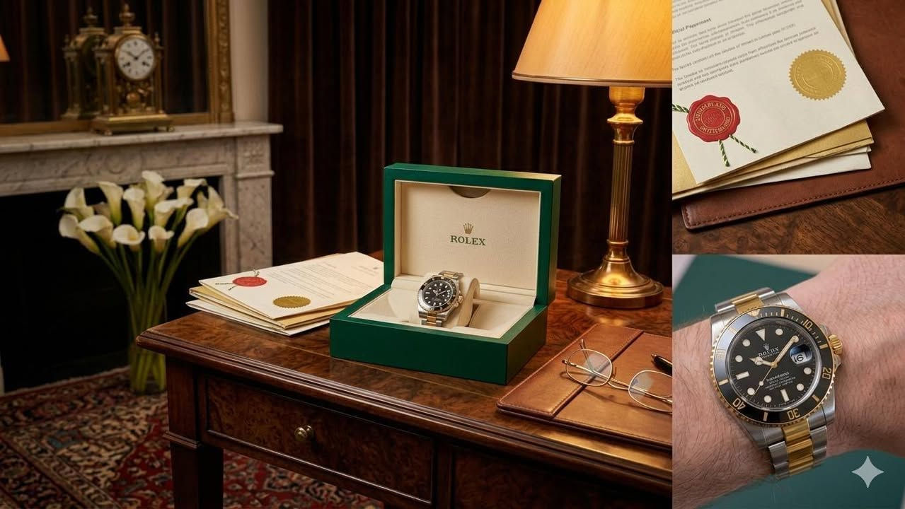 👑 أناقة الملوك وفخامة الحضور – رولكس سبمارينر (Rolex Submariner) 👑
عش تجربة الفخامة المطلقة مع واحدة من أكثر الساعات هيبة وشهرة في العالم. نقدم لكم ساعة Rolex Submariner بتصميمها الملكي الأخاذ ومزيجها الساحر بين الذهب والفولاذ.

✨ حالة الساعة: جديدة تماماً (غير مستخدمة نهائياً) – بحالة الوكالة وبكامل ملحقاتها.

💎 الجودة: ماستر كواليتي (Master Quality) – أعلى درجات الإتقان والتطابق مع النسخة الأصلية في أدق التفاصيل والوزن والملمس.

📊 المواصفات والمميزات:
 الميناء والإطار: تصميم كلاسيكي فاخر باللون الأسود الملكي مع لمسات ذهبية تحيط بالإطار الدوار المتميز.
 السوار: سوار أويستر (Oyster) المتين، مزيج احترافي بين الفولاذ المقاوم للصدأ (Stainless Steel) والطلاء الذهبي الثابت والنقي.
 الماكينة: حركة أوتوماتيكية دقيقة وعالية الاعتمادية توفر لك أداءً سلسًا ومستمرًا.
 التفاصيل الدقيقة: عدسة التكبير الخاصة بالتاريخ (Cyclops) عند مؤشر الساعة 3، مع نقش التاج بدقة متناهية على القفل والتاج الجانبي.
 
الملحقات: تأتي مع العلبة الخضراء الفاخرة الخاصة برولكس، الحافظة الجلدية، الكرت، والختم المعتمد.

السعر: 80 الف دينار فقط

للحجز والاستفسار التواصل على الخاص


**إذا كنت صاحب هذا الإعلان وتريد حذفه لأي سبب، رجاءا أرسل رسالة إلى الدعم الفني**