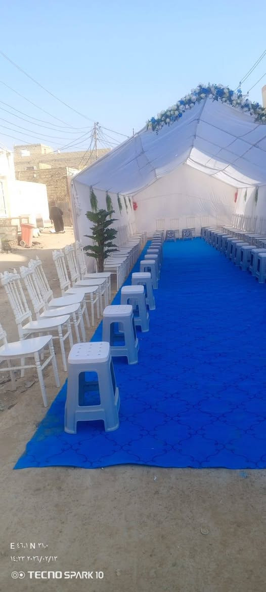 تجهيزات السيد للافراح
يتوفر لدينا چادر مع طبلات مع كراسي 
كذالك لدينا الكوشه مع ملحقاتها 
توجد خدمه النقل مع الشد 
عنواننا ذي قار للاستفسار
مراسله الصفحه او الاتصال ع الرقم 
***********
