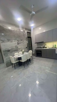 ميز طعام مودرن • طاولة مرمر • ٦ كراسي