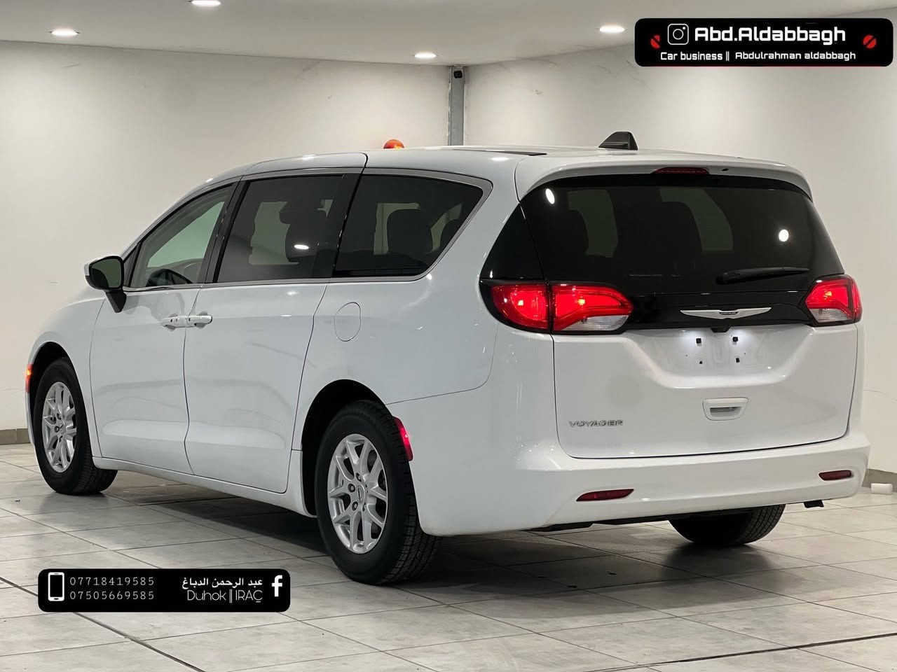 كرايسلر فوياجر 2023 
السيارة وصول جديد بانزين 
مكان السيارة دهوك 
مكينة 6 سلندر 3.6L  ماشيه 47 الف ميل 
بدون ايرباك بدون دواخل السيارة جاهزة 
ضرر السيارة : جاملغ و باب السايق و نص باب الخلفي 
لا يوجد مراوس فقط بيع نقد 
السعر : 208 $ ورقة و بيها مجال ‏
لباقي التفاصيل تواصل واتساب يوجد فيديو للتوضيح اكثر 
للتواصل : السيارة كاتى تترقم اربيل دهوك سليماني
***********
***********
يتوفر بيع بالاقساط داخل المعرض
