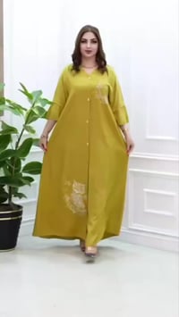 دشداشة نسائية • مطعمة ستراس • مقاسات 2XL-5XL