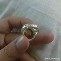 خاتم فضة متوج بحجر العقيق اليماني الأحمر  غير معالج غير مطبوخ مع ضمان ...