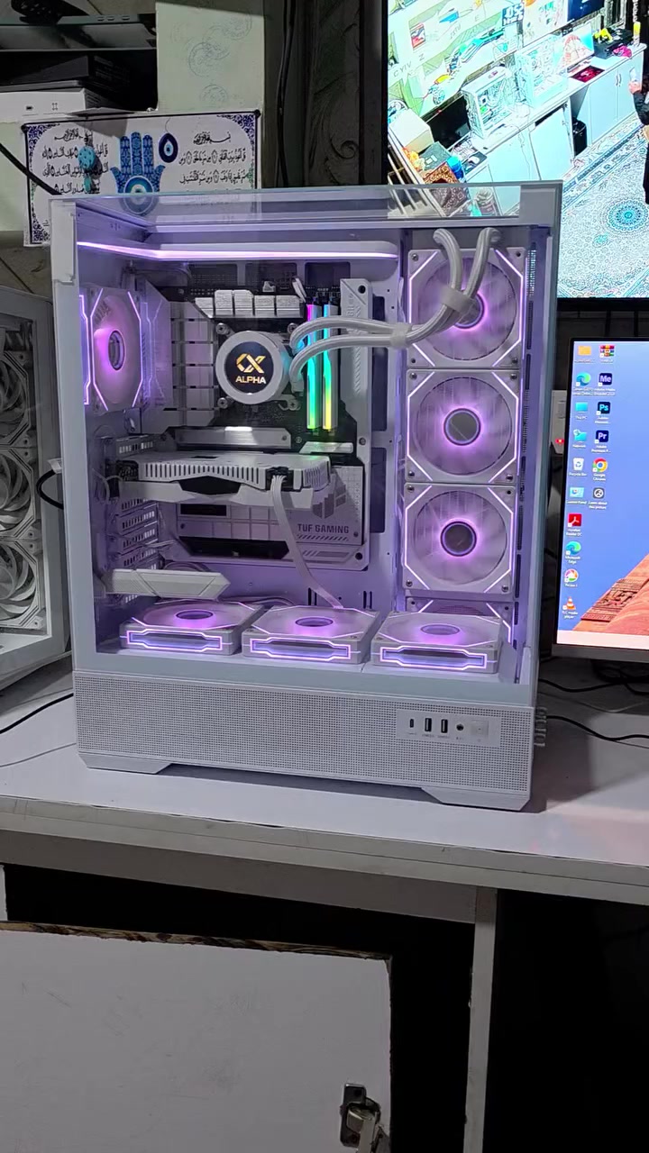 Pc اخت جديد  i5 13 400F (RTX2060 suoper)( r 32g (ssd512 m2  مذر بوردZ790  ابيض شاشه27 كيبورد   ميكانيك وماوس   *********** البصرة سعر مليون و300
