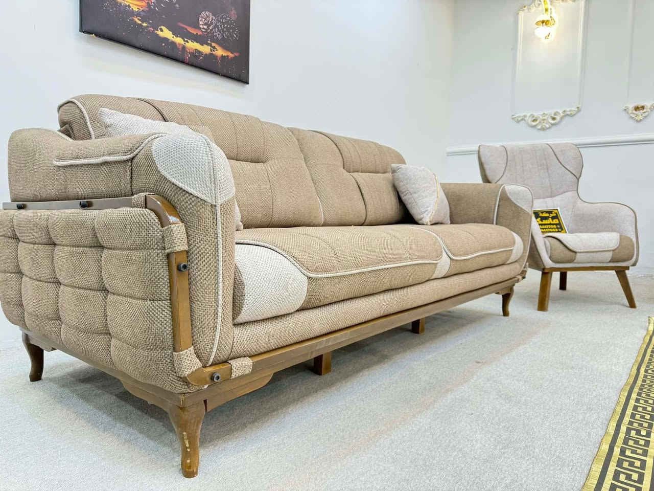 موديل مينا التركي توفر بعدة الوان 
التخم قنفتين مع 4 كراسي قنفات قلاب 
 القماش وتر بروف الاصلي 
السعر مليون و 450 وتوصيل مجانا 
للحجز ***********
