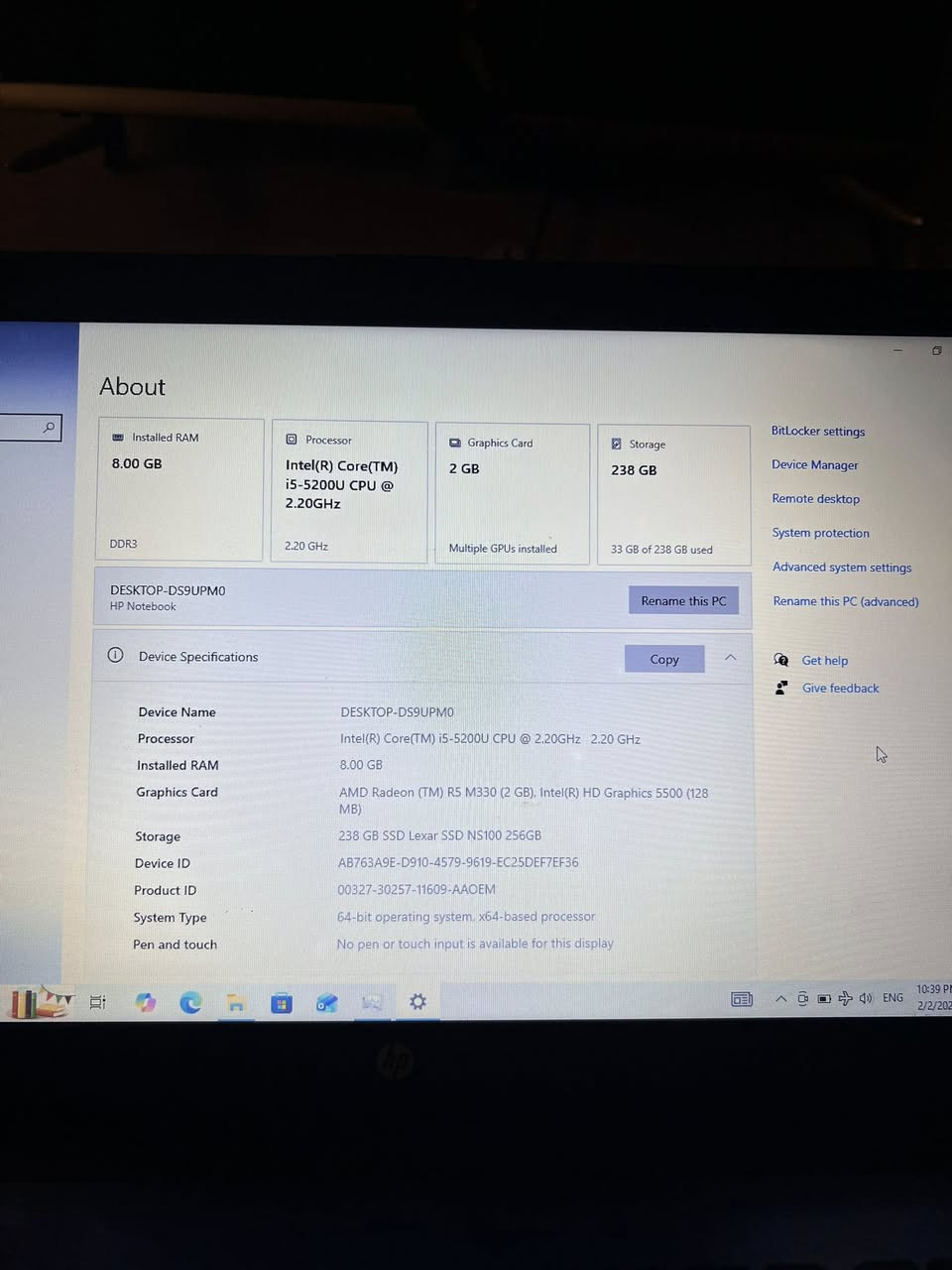� لابتوب HP بحالة ممتازة للبيع
جهاز نظيف وشغال 100% بدون أي مشاكل، مناسب للدراسة، الشغل، التصفح، والأفلام.

🔹 المعالج: Core i5 الجيل الخامس
🔹 الرام: 8GB
🔹 الخزن: SSD 256GB سريع جداً
🔹 كرت شاشة: AMD Radeon 2GB منفصل + Intel HD
🔹 أداء سلس وفتح برامج بسرعة
🔹 يشغل الفوتوشوب والبرامج الدراسية وبعض الألعاب الخفيفة

الجهاز استخدام نظيف وجاهز للتشغيل مباشرة ✔️
مناسب للطلاب والموظفين والاستخدام المنزلي.

💰 السعر: 260,000 دينار
🔸 يوجد مجال بسيط للمفاصلة للجادين فقط

📩 مراسلة خاص
رقم ***********
