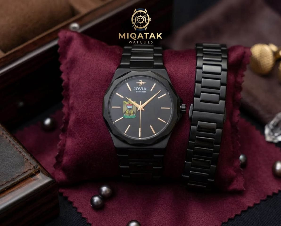 ⌚ ساعة Jovial العسكرية – هيبة وأناقة بلمسة عراقية 🇮🇶

ساعة رجالية بلون أسود عسكري أنيق، تصميم قوي مع شعار العراق على الميناء ليعطيك حضور وهيبة في كل مكان.
مصنوعة من ستانلس ستيل مقاوم للصدأ مع عقارب ذهبية فاخرة وماكينة كوارتز دقيقة.

✨ مناسبة للبدلة العسكرية أو اللبس الكاجوال
💧 مقاومة للماء للاستخدام اليومي
🛡 ضمان سنتين على الماكينة

الأناقة مو مجرد ساعة… الأناقة ميقاتك.

📩 للحجز أو الاستفسار راسلنا الآن
*********** بغداد, العراق
