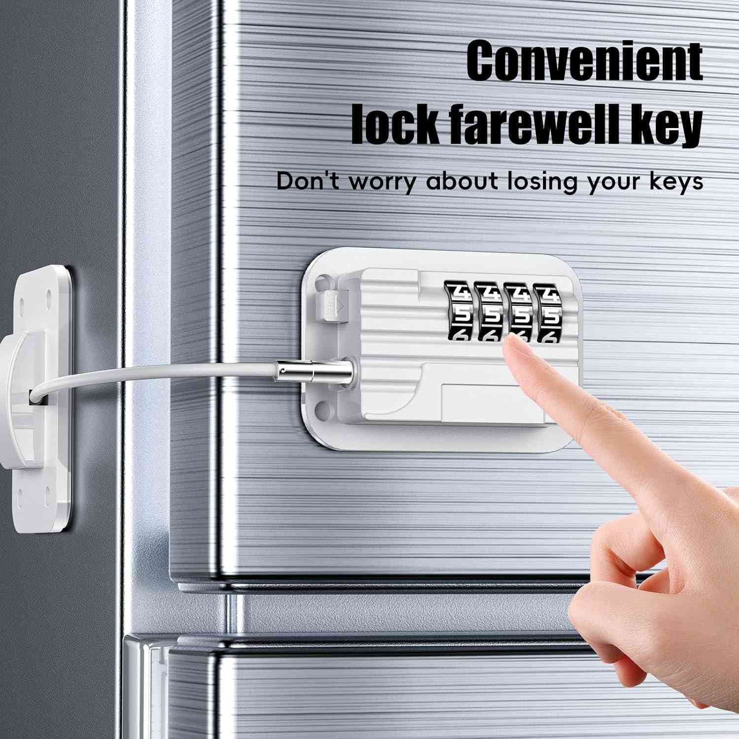 new 2 Pack Fridge Locks Combination, Child & Baby Proofing Refrigerator Latchs with Code for Kids, Toddlers and Children Safety, Self Adhesive Freezer Lock for Cabinet and Drawers, Oven, Windows (Patent)

assword Setting: The initial password of this refrigerator lock is 0000 (not recommended to change the password because many people forget the new password), changing the password is very simple, just need to keep the password at "0000" from the hole on the right Plug in the gadget in and start resetting your password. Release the inserted tool after your Password is fully set.
Safety Lock to Protect Child: This Self Adhesive Combination Latch with password lock can prevent babies from pinching their fingers when they open the refrigerator; prevent babies from eating food forbidden by their parents; even babies accidentally lock themselves in the refrigerator.
NO Tools or Drilling: This refrigerator lock with Adhesive,it very easy to install, just peel off the sticker and stick it on the refrigerator. Please clean and dry the surface of the refrigerator before use. Stickers are strong and will not damage the surface of the refrigerator, please feel free to use them.
Multifunctional Password Lock: not only can be used for refrigerators, but also can be used for cabinets, Air Oven Air Fryer,toilets, windows, drawers, closets, washing machines, etc. A safety lock can keep safe for for Kids and Pets. أربيل, العراق


**إذا كنت صاحب هذا الإعلان وتريد حذفه لأي سبب، رجاءا أرسل رسالة إلى الدعم الفني**