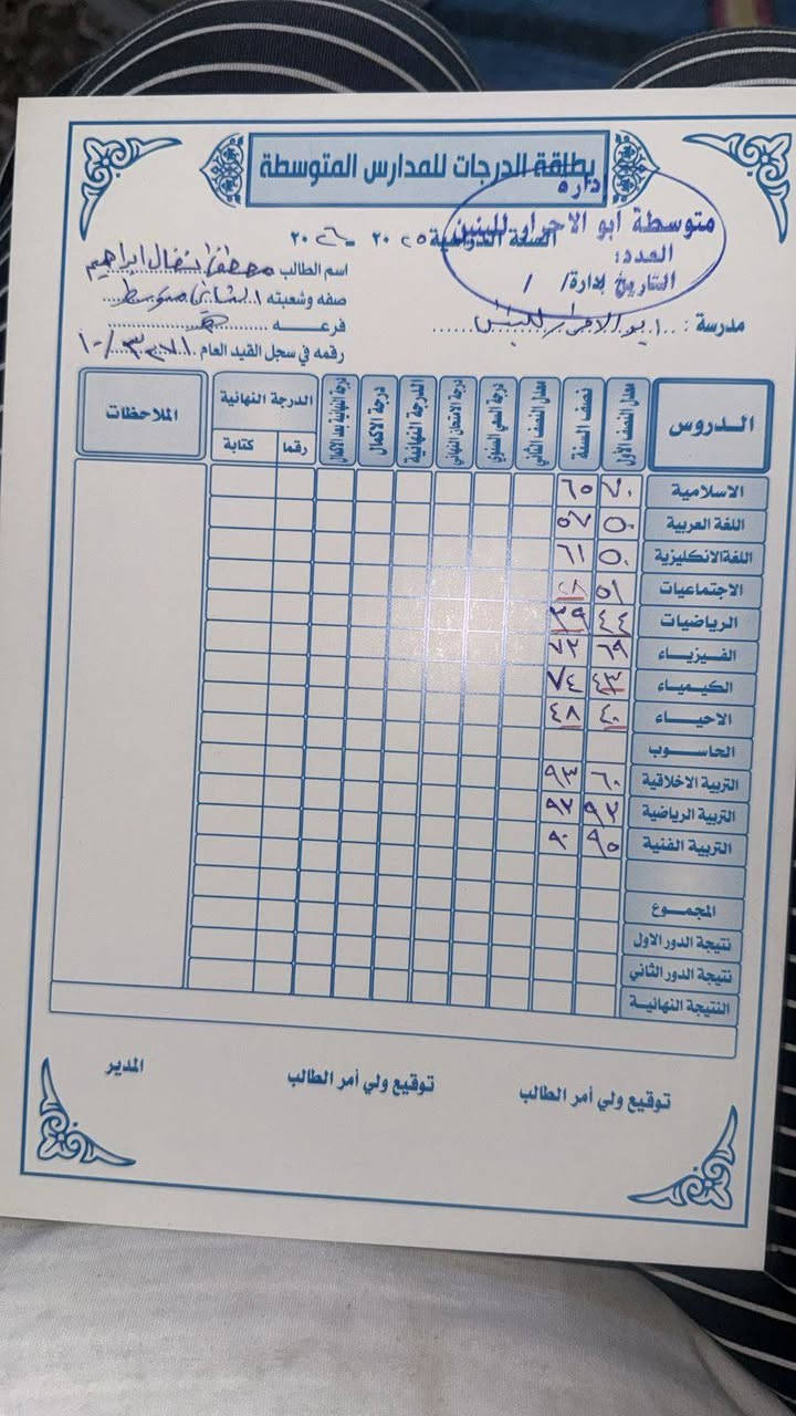 على بركة الله بعد حصد ثمار التعب والجهد مع طلبة معهد الثقة والحصول على النجاح الكامل لبعض الطلاب  والتحسن الملحوظ  لبعض الدرجات الحرجة نهدي هذا  النجاح  لعوائلنة الكريمة

وفي هذا المناسبة نعلن لكم عن فتح باب التسجيل
لكل الصفوف المدرسية

المرحلة الابتدائية       حقيبة 50   الف   شهرياً 
الاول+الثاني متوسط  حقيبة 75   الف   شهرياً 
الثالث متوسط           حقيبة 100 الف  شهرياً

معهد الثقة التعليمي   / الحي العصري /شارع خجو
فوق مطعم عباس دبل
 *********** /             ***********
