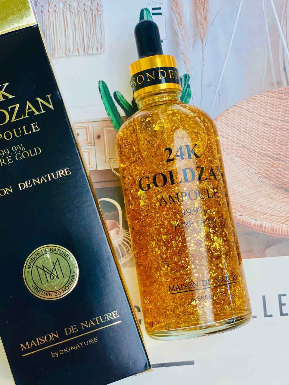 ✨ سيروم الذهب 24K للنضارة والفخامة ✨  

دللي بشرتج بسيروم الذهب 24K Goldzan Ampoule من Maison de Nature 💛  
تركيبة غنية بجزيئات الذهب تساعد على:  

💫 إعطاء البشرة إشراقة ولمعان طبيعي  
💫 ترطيب عميق ونعومة واضحة  
💫 تحسين مظهر البشرة وجعلها أكثر حيوية  
💫 تقليل مظهر التعب والخطوط  

قطرات قليلة يومياً وتلاحظين الفرق ✨  
بشرة أنعم… أصفى… ومليانة إشراقة ذهبية 👑  
@إشارة


**إذا كنت صاحب هذا الإعلان وتريد حذفه لأي سبب، رجاءا أرسل رسالة إلى الدعم الفني**
