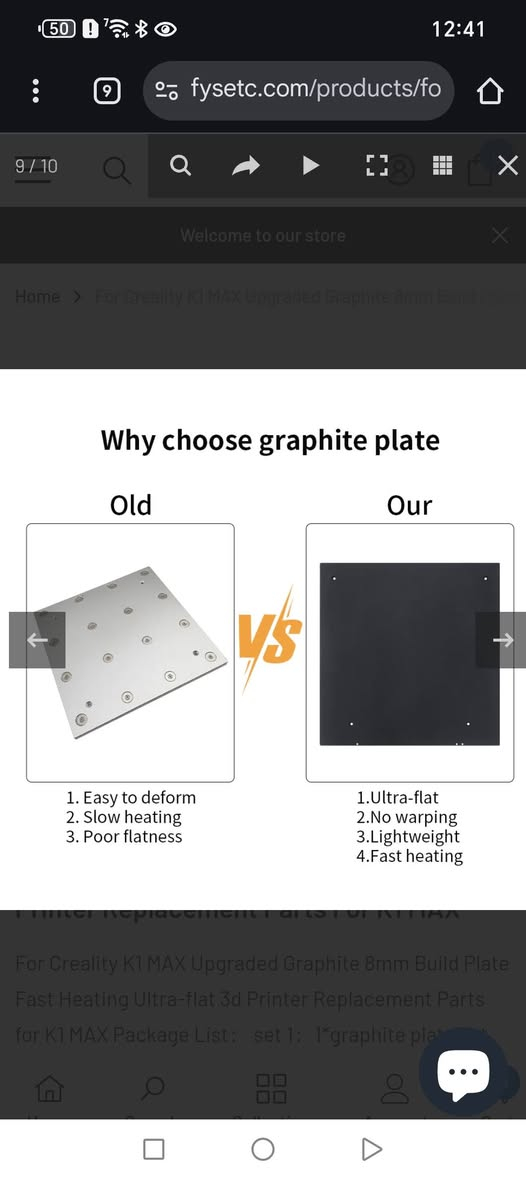 السعر 150 الف كامل مع المغناطيس و الهيتر و قطعه الكرافيت
هيت باد كامل مصنوع من الكرافيت يكون بوزن القطعه الاصليه لكن بالحراره ما يتغير شكله وبهذا يحافض على المش لفلنك
خاصه بطابعات k1 تكون بيها مشكله اثناء طباعه ABS بس بقطعه الكرافيت مراح يصير هلشي لان يتحمل حراره


**إذا كنت صاحب هذا الإعلان وتريد حذفه لأي سبب، رجاءا أرسل رسالة إلى الدعم الفني**