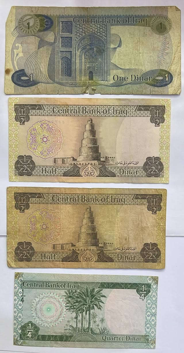 📢 مزاد عملات عراقية ورقية قديمة 🇮🇶
🔹 1 دينار عراقي
🔹 نصف دينار عراقي (قطعتان)
🔹 ربع دينار عراقي
📅 من إصدارات السبعينيات والثمانينيات
📸 الحالة موضحة بالصور
مزاد يبدي من 5$  وتسحب مادة اذا موصلت للسعر مناسب
ومزاد ينتهي ب ١٢ بليل


**إذا كنت صاحب هذا الإعلان وتريد حذفه لأي سبب، رجاءا أرسل رسالة إلى الدعم الفني**
