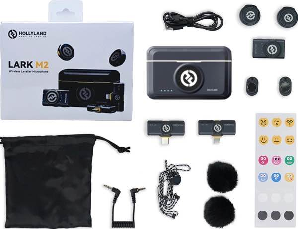 ميكروفون لاسلكي صغير الحجم من شركة Hollyland، طراز Lark M2. إليك أهم ميزاته: 
يتميز بوزن خفيف جداً يبلغ 9 جرام فقط. 

يوفر جودة صوت عالية الدقة (Hi-Fi) بتنسيق 48 كيلو هرتز/24 بت. 

يحتوي على علبة شحن توفر عمر بطارية ممتد يصل إلى 40 ساعة. 

يتميز بقدرات فائقة على إلغاء الضوضاء لتسجيل صوت نقي.


**إذا كنت صاحب هذا الإعلان وتريد حذفه لأي سبب، رجاءا أرسل رسالة إلى الدعم الفني**