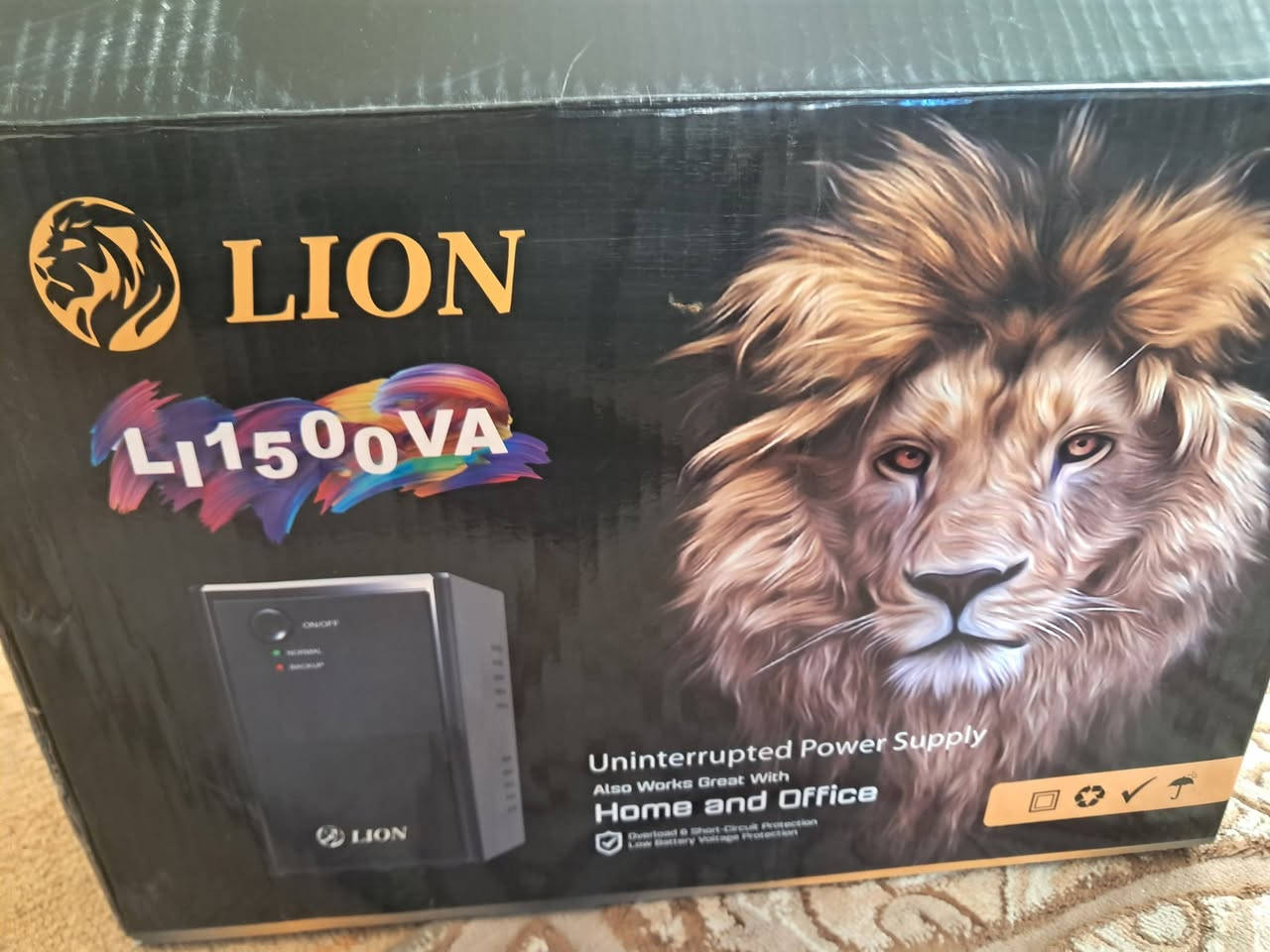 السلام عليكم 
يو بي اس ماركة Lion
1500va
جميع المعلومات مكتوبة بالورقة البيضا 
السعر ب70 وبي مجال 
يوجد توصيل لجميع المحافظات 🚛 
للتواصل خاص او ***********
