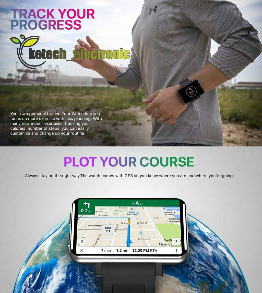 تعد هذه ساعه اختيار مناسب للعسكرين والمدنين بسبب نظامها الدقيق في الخرائط
وعملها الدقيق في مواصفاتها الرائعة 
المواصفات التقنية (الأجهزة)
الشاشة: شاشة ضخمة وعريضة (هي الأكبر في عالم الساعات الذكية) بمقاس يتراوح بين 2.8 إلى 2.88 بوصة من نوع IPS تعمل باللمس بالكامل.
المعالج: تعمل عادةً بمعالج رباعي النواة مخصص للساعات والأجهزة الذكية.
الذاكرة: تتوفر بخيارات متعددة، غالباً 1GB أو 3GB رام، مع سعة تخزين داخلية 16GB أو 32GB.
البطارية: سعة عملاقة مقارنة بالساعات الأخرى، تصل إلى 2700 - 2880 مللي أمبير، لتدوم لفترة أطول مع الشاشة الكبيرة.
الكاميرا: مزودة بكاميرا جانبية أو أمامية (تصل دقتها إلى 5 أو 8 ميجابكسل) لالتقاط الصور وإجراء مكالمات الفيديو.
2. المميزات والوظائف
نظام أندرويد كامل: تعمل بنظام Android (إصدار 7.1 أو أحدث)، مما يتيح لك تحميل تطبيقات مثل WhatsApp، Facebook، YouTube مباشرة من متجر Google Play.
دعم شريحة الاتصال (SIM): تدعم شبكات الجيل الرابع 4G LTE، مما يجعلها تعمل كفاتف مستقل تماماً لإجراء المكالمات وتصفح الإنترنت بدون هاتف.
الاتصال اللاسلكي: تدعم Wi-Fi للاتصال بالإنترنت، وBluetooth لربط السماعات، وGPS للملاحة والخرائط.
تتبع الصحة والرياضة: تحتوي على مستشعر لمعدل ضربات القلب، وتدعم أوضاع رياضية متعددة مثل الجري والمشي وحساب السعرات الحرارية.
المقاومة: غالباً ما تكون مقاومة للرذاذ والماء بمعيار بسيط (مثل IP67)، 
3. نقاط القوة
مثالية لمشاهدة الفيديوهات والقراءة بسبب شاشتها العريضة.
بديل قوي للهاتف في الحالات التي لا ترغب فيها بحمل جهاز كبير.


**إذا كنت صاحب هذا الإعلان وتريد حذفه لأي سبب، رجاءا أرسل رسالة إلى الدعم الفني**